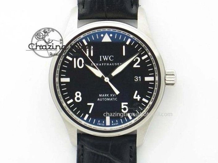 MIROTIME 0312 Mark XVIII IW327006 Titanium M+F 1:1 Best Edition Black Dial on Brown Leather Strap A Efficient 7052